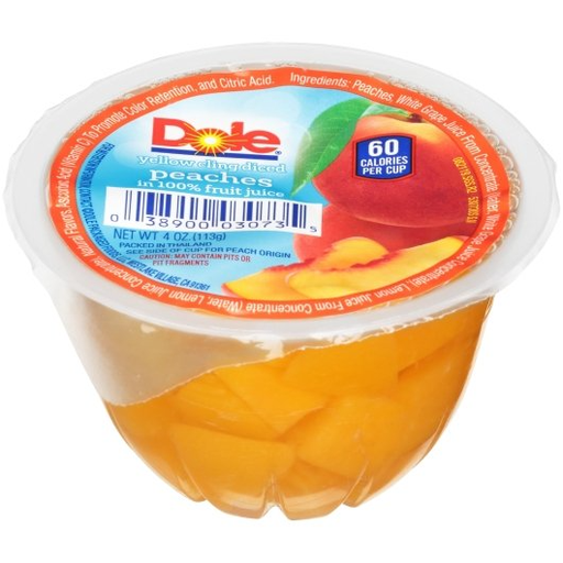 Dole 1pk 4oz Yellow Cling Diced Peaches Box (10038900030732) Unit (038900030735)