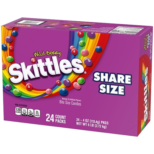 Skittles 24pk 4oz Share Size Wild Berry Box (022000105219) Unit (022000015969)