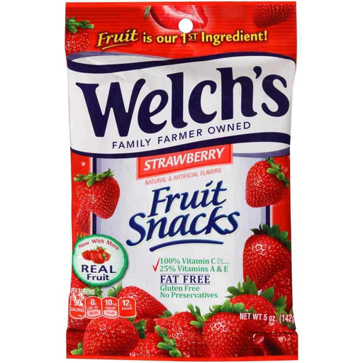 Welch's 1pk 5oz 142g Strawberry Fruit Snacks Box (10034856050961) Unit (034856050964)