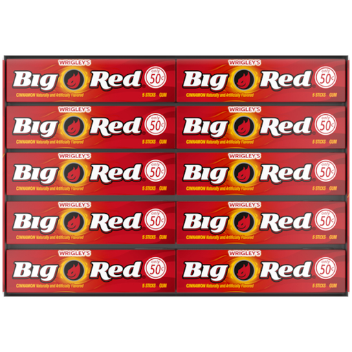Wrigley's 40pk 5ct Big Red Box (022000293190) Unit (022000293183)