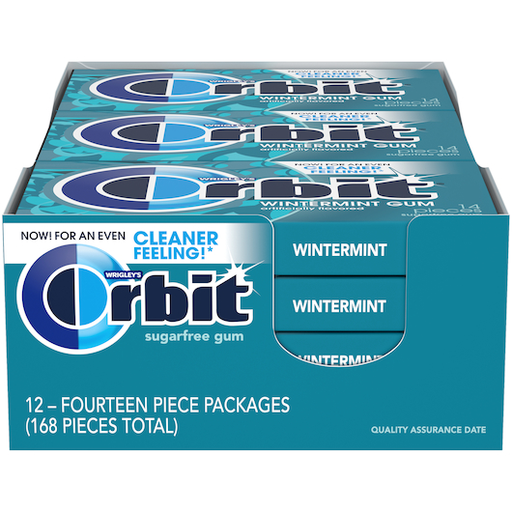 Orbit Gum 12pk 14ct Wintermint Box (022000114884) Unit (022000004888)
