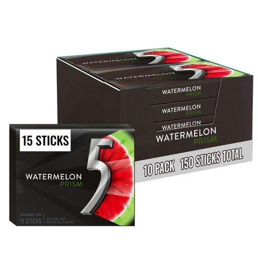 Five Gum 10pk 15ct Watermelon Prism Box (022000116031) Unit (022000116024)