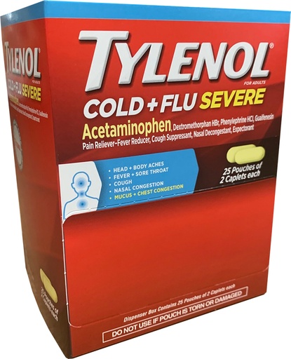 Tylenol 25pk 2ct Dispenser Cold + Flu Box (655708019566)