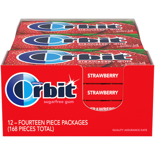 Orbit Gum 12pk 14ct Strawberry Box (022000116185) Unit (022000012098)