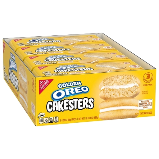 Oreo 8pk 3.03oz Golden Cakester Cookies Box (044000080587) Unit (044000080594)
