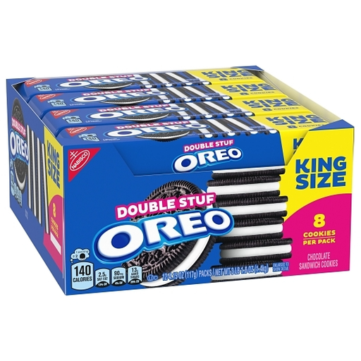 Oreo 12pk 8ct 4.15oz Original Double Stuf King Size Cookies Box (044000082109) Unit (044000082116)