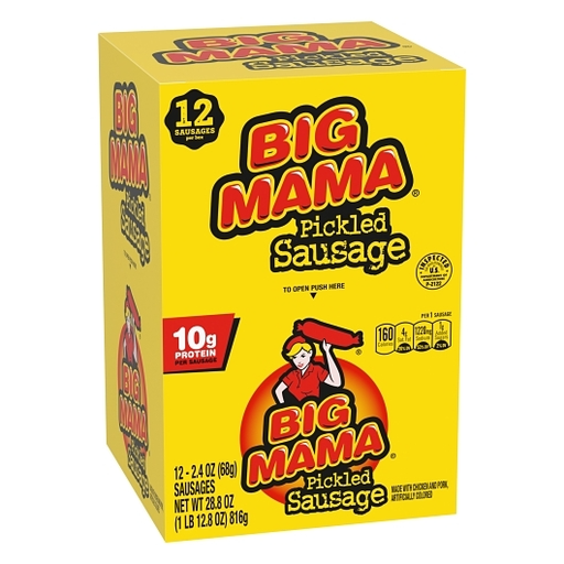 Big Mama 12pk 2.4oz Pickled Sausage Box () Unit () #/N