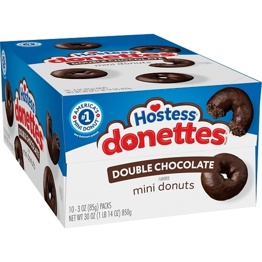 Hostess 10pk 3oz Mini Donettes Double Chocolate Box (888109130275) Unit (888109050030) #/N