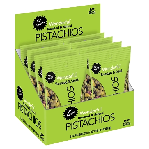 Wonderful 8pk 2.5oz Pistachios Roasted & Salted Box () Unit (014113910132) #/N
