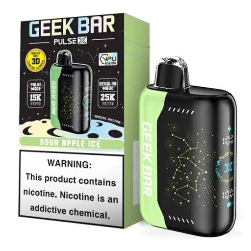 GeekBarPulseX 5pk 5% 25k Sour Apple Ice New Box (810125438455)