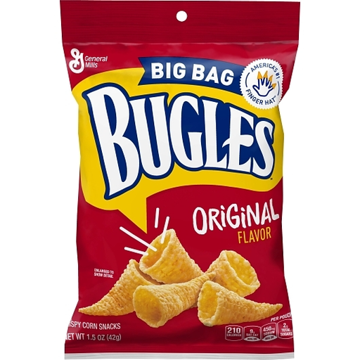Bugles Big Bag 1pk 1.5oz Original Flavor Unit (016000368002)