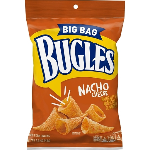 Bugles Big Bag 1pk 1.5oz Nacho Cheese Unit (016000113329)