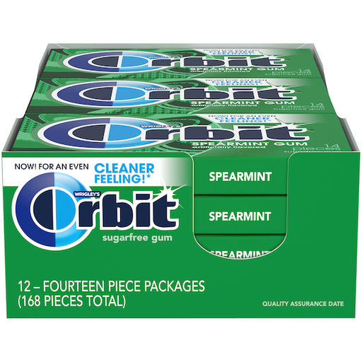 Orbit Gum 12pk 14ct Spearmint Box (022000114846) Unit (022000004840)