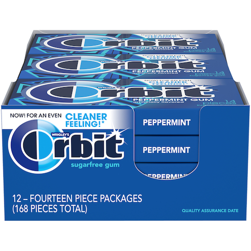 Orbit Gum 12pk 14ct Peppermint Box (022000114860) Unit (022000004864)