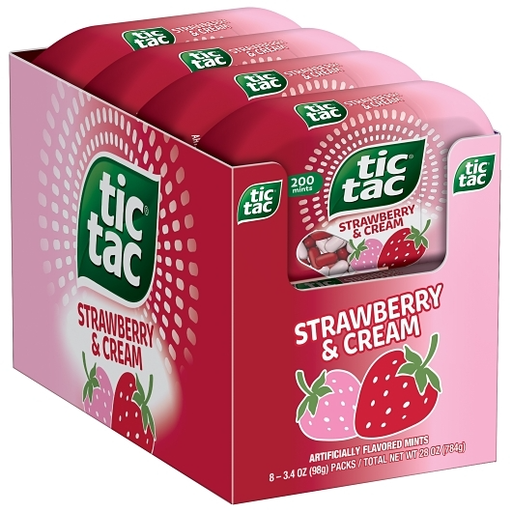 TicTac 8pk 3.4oz Strawberry & Cream Box (009800053636) Unit (009800003631)