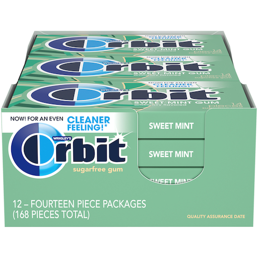Orbit Gum 12pk 14ct Sweet Mint Box (022000114839) Unit (022000004833)