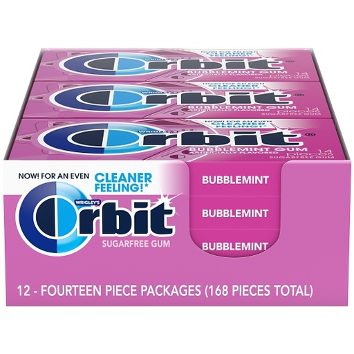 Orbit Gum 12pk 14ct Bubblemint Box (022000114891) Unit (022000004895)