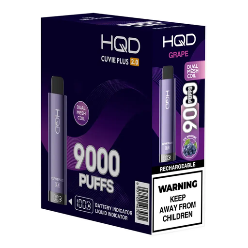 HqdCuviePlus 2.0 5pk 0% 9k Grape Box (6937105463031)