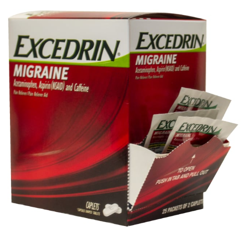 EXCEDRIN MIGRAINE DISPENSER 25PK/2CT BOX-(655708018736) UNIT-(655708018736)