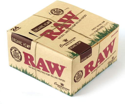 RAW ORGANIC HEMP CONNOISSEUR 1 1/4 + TIPS 24 x Box (716165176138)